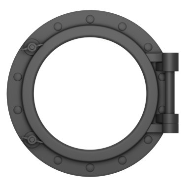 Illustration of a black ship porthole clipart