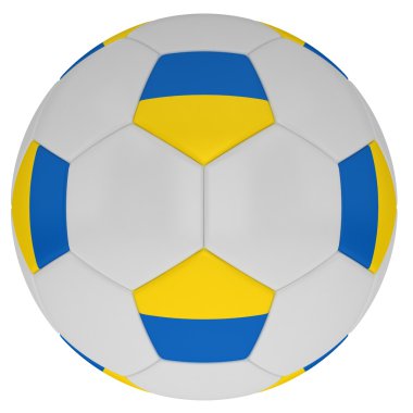 Soccer ball with the symbols of Ukrainian flag clipart