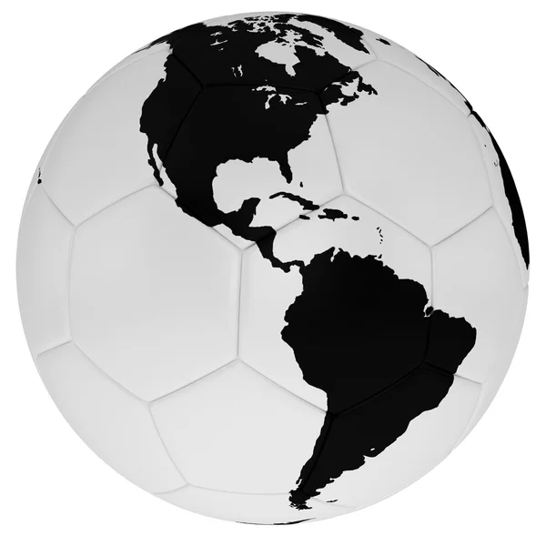 Balón de fútbol con un mapa — Foto de Stock