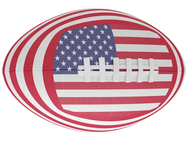 Pelota de rugby con el símbolo de la bandera de EE.UU. — Foto de Stock
