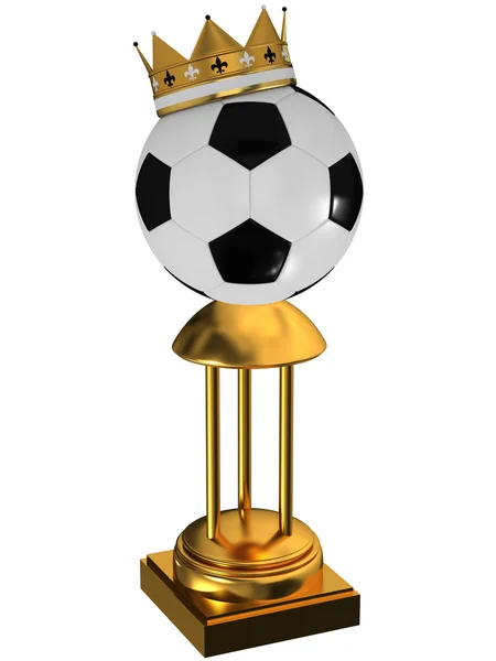 Золота чашка з футбольними м'ячами — стокове фото