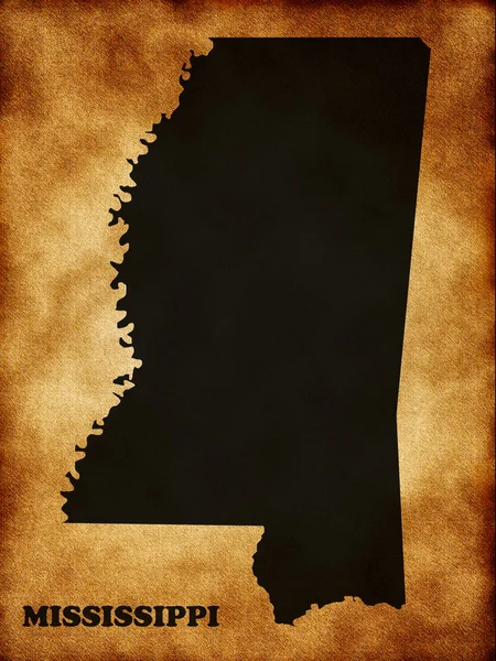 El mapa de Mississippi —  Fotos de Stock