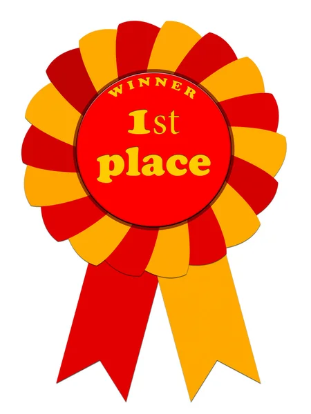 Ribbon awards for first place — Stock Photo, Image