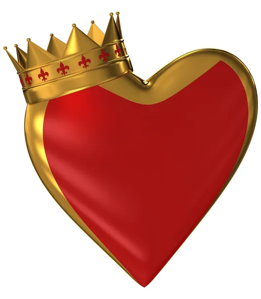 有皇冠的心 — 图库照片