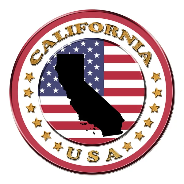 Belonen met de symbolen van Californië — Stockfoto
