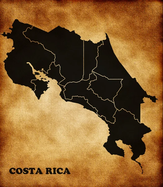 Mapa Republiki Kostaryki — Zdjęcie stockowe