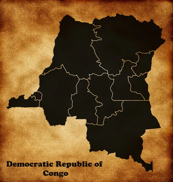 Карта Демократической Республики Конго — стоковое фото
