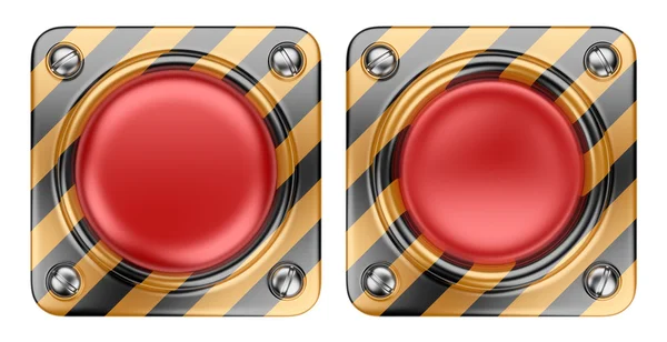 空の警告赤いボタン。白い背景で隔離の 3d アイコン — ストック写真