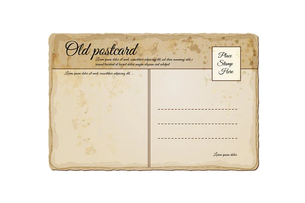 Vecchio, Vintage Post Card — Vettoriale Stock