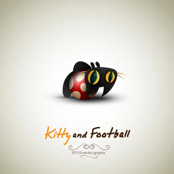 小猫玩足球 — 图库矢量图片