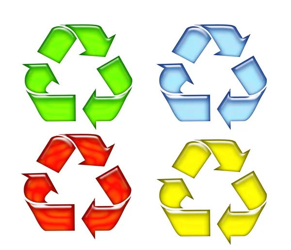 Sinal de reciclagem em design diferente — Fotografia de Stock