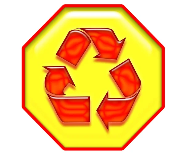 Signo de reciclaje en diseño diferente — Foto de Stock