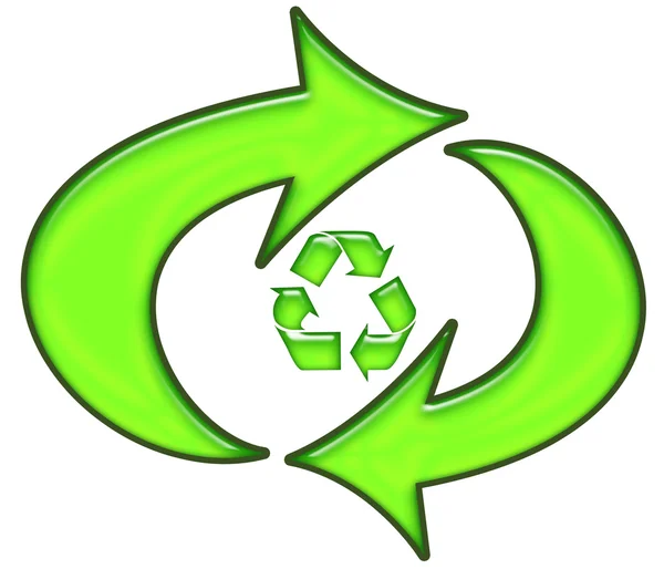 Recycle ondertekenen in verschillende ontwerp — Stockfoto