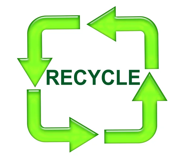 Recyclingschild in unterschiedlichem Design — Stockfoto