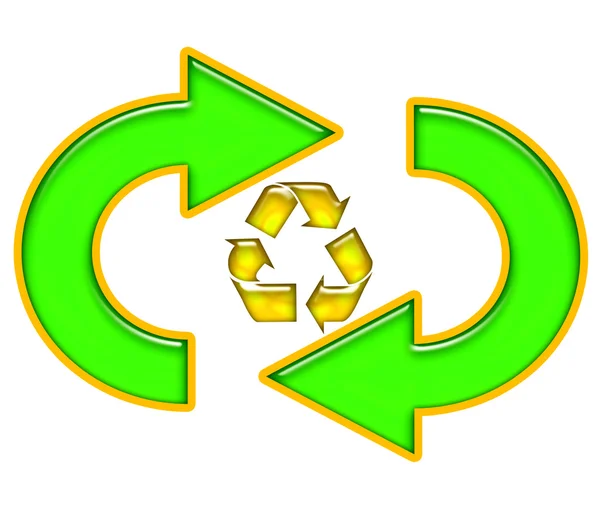 Recyklované symbol v různých provedení — Stock fotografie