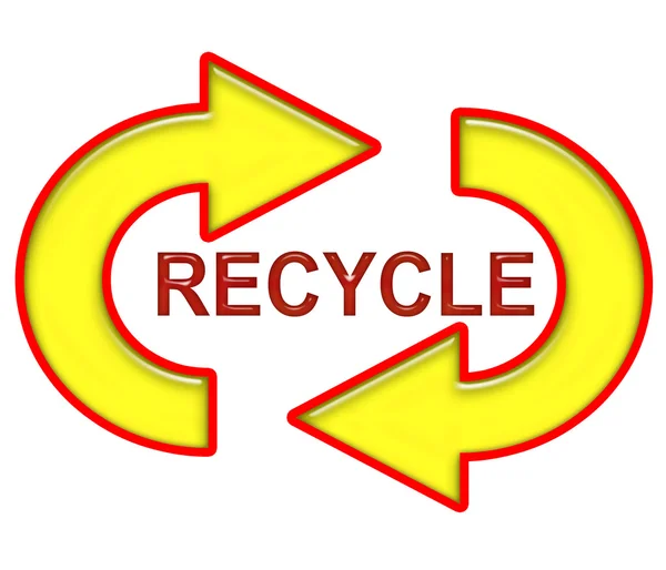 Recyclingschild in unterschiedlichem Design — Stockfoto