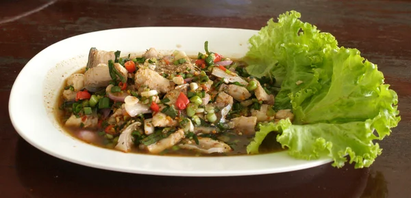 Laab ryb thajské potravin — Stock fotografie