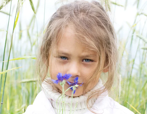 Girl at the farmer's field — Stock Photo, Image
