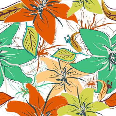 Seamless floral pattern clipart