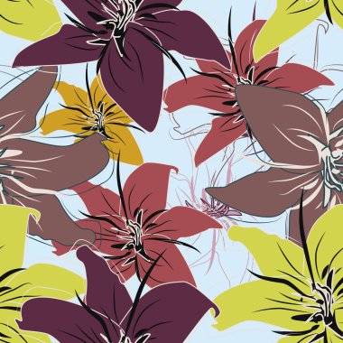 Seamless floral pattern clipart