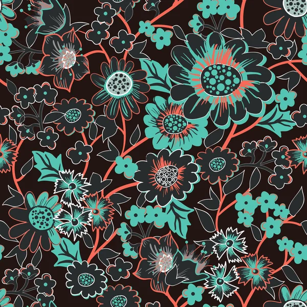 Jardin motif sans couture — Image vectorielle