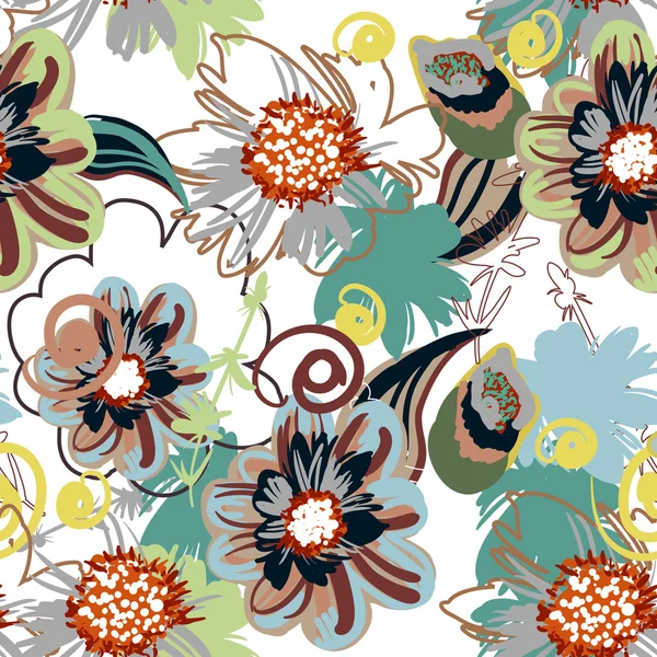 Patrón floral sin costuras — Archivo Imágenes Vectoriales