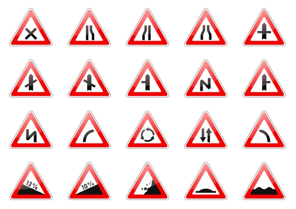 stock vector Set of glossy road signs