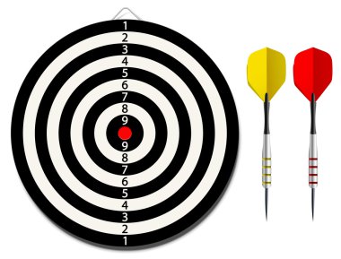 Dartboard with two darts clipart