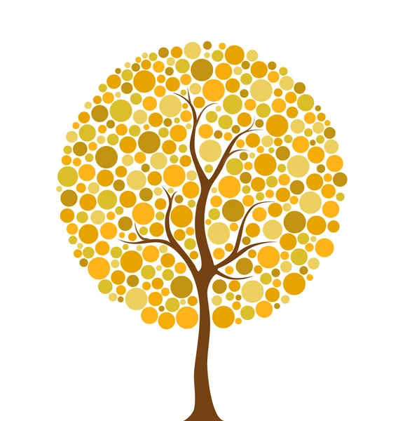 Árbol de círculos de otoño — Vector de stock