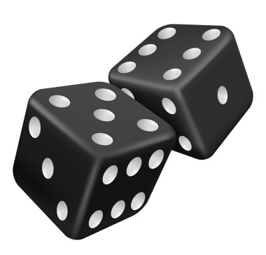 Two black dice clipart