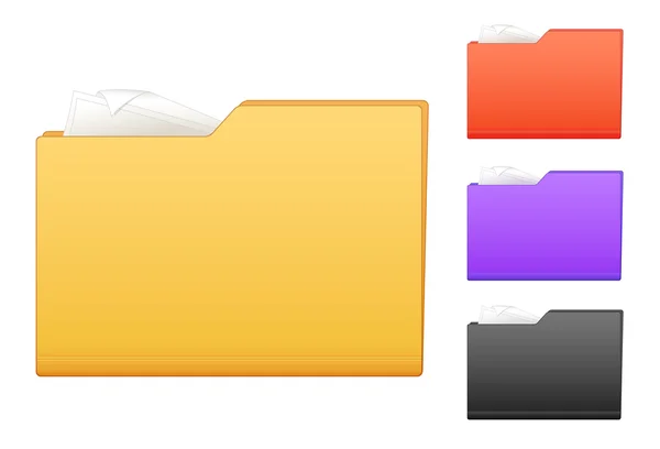 Icônes de dossier multicolores — Image vectorielle