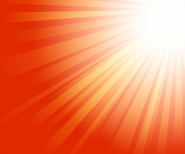 Warm sun light on red background