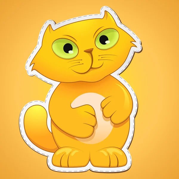 かわいい猫のステッカー — ストックベクタ