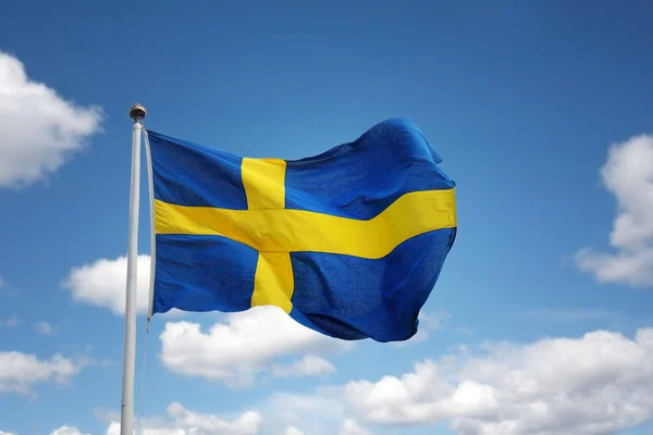 Bandeira sueca — Fotografia de Stock