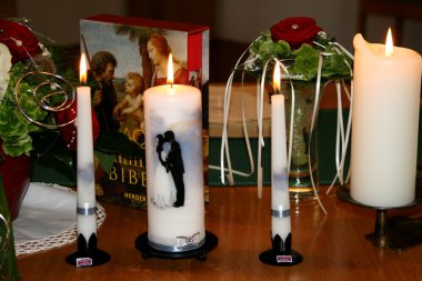 Unity with taper candles clipart