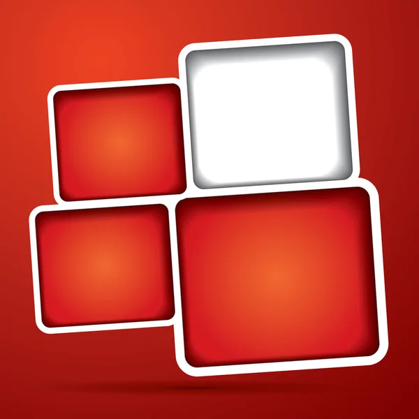 Fundo vermelho abstrato com caixas para texto — Vetor de Stock