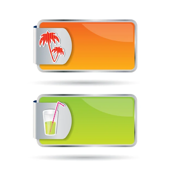 Botões editáveis com ícones e cores de verão — Vetor de Stock