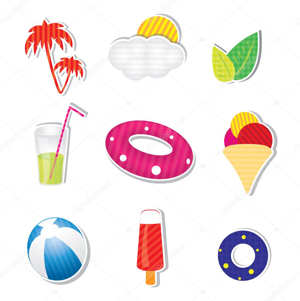Fun summer icons