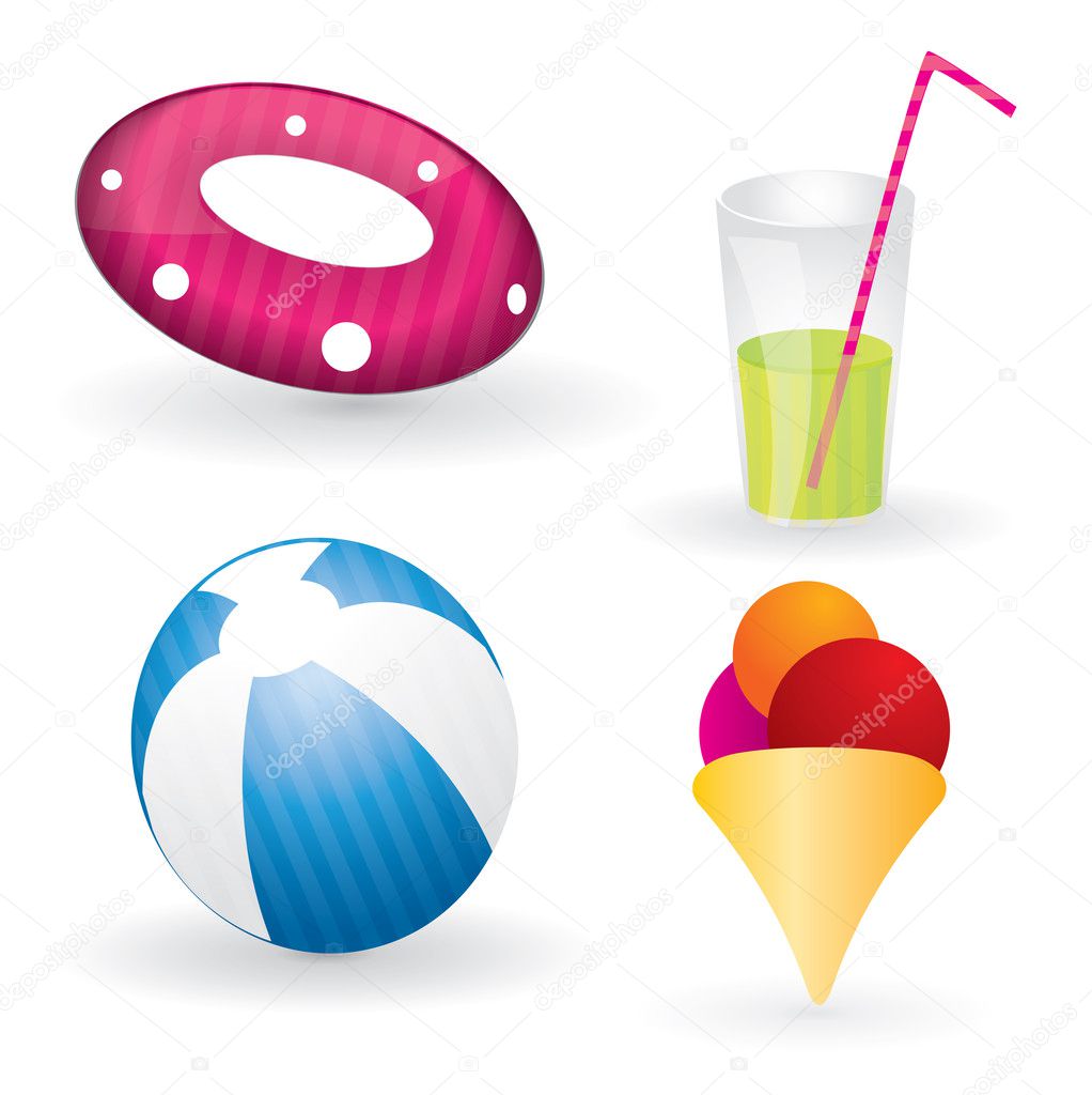 Summer party and fun icons