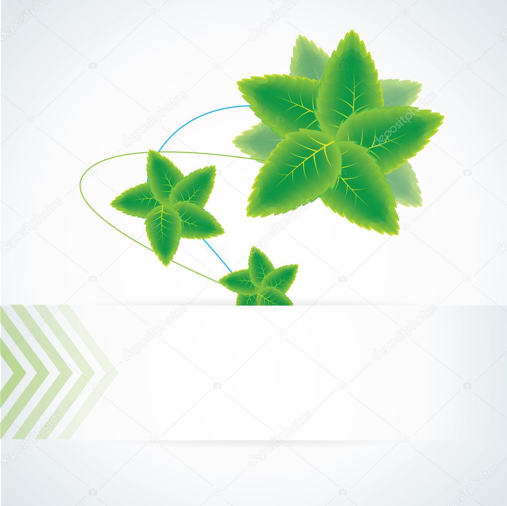 Abstract nature vector background with leaves