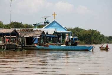 Floating House - Tonle Sap, Cambodia clipart