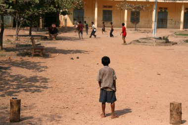 Playing Soccer - Tonle Sap, Cambodia clipart