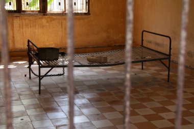 hücre - tuol sleng Müzesi (s21 hapis), phnom penh, Kamboçya