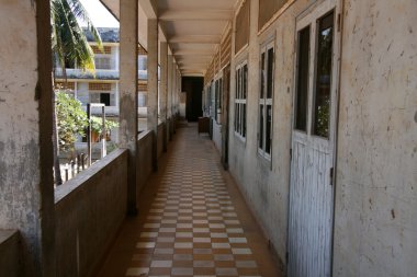 Corridor - Tuol Sleng Museum (S21 Prison), Phnom Penh, Cambodia clipart
