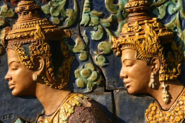 Sculpture - Wat Phnom, Phnom Penh, Cambodia clipart