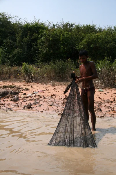 Pescador - Tonle Sap, Camboya —  Fotos de Stock
