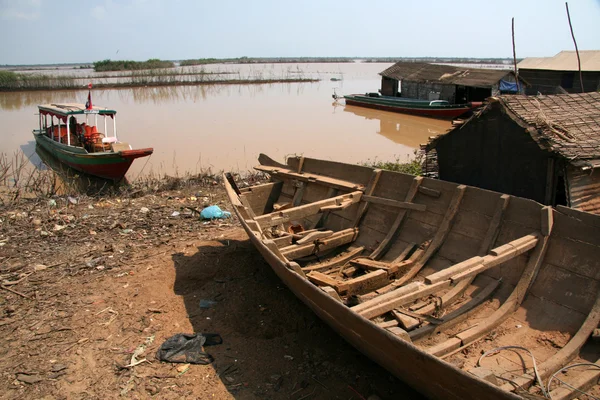 Boat Building - Tonle Sap, Cambodia — Stock Photo, Image