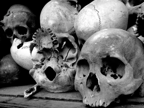 Cranio - I campi di sterminio di Choeung Ek, Phnom Penh, Cambogia — Foto Stock