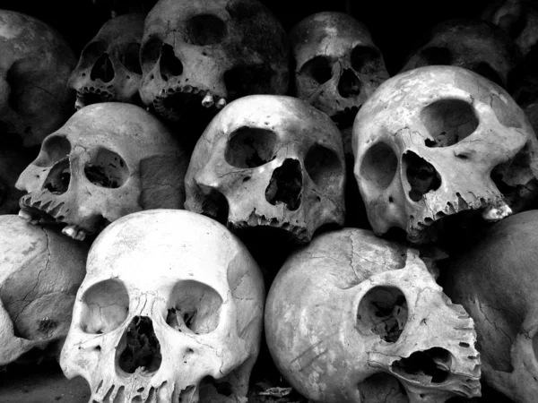 Skull - The Killing Fed of Choeung Ek, Phnompenh, Cambodia — стоковое фото