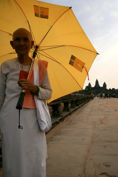 Buddhistický mnich - angkor wat, Kambodža — Stock fotografie